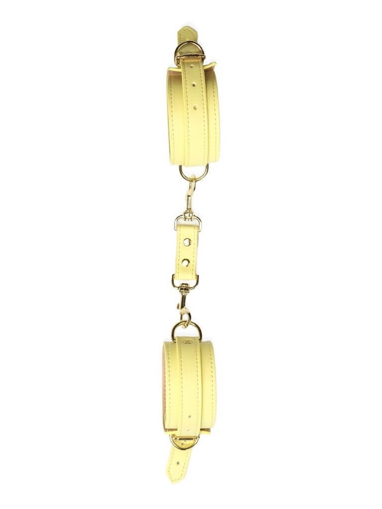 Luxe Vegan Leather Limoncello Yellow Ankle Cuffs Set _ Festival Best Seller _ Bondage _ Lolli Wraps Victoria Australia