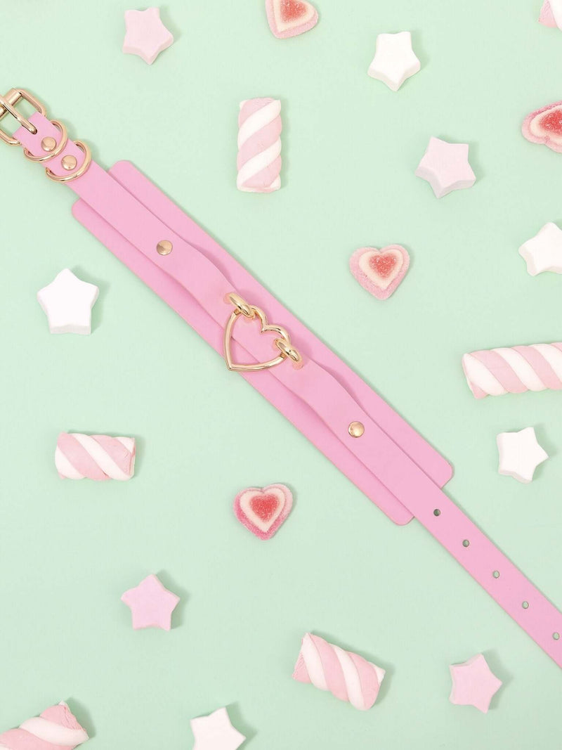 SIMONE HEART CHOKER - CANDY PINK - Lolli Wraps