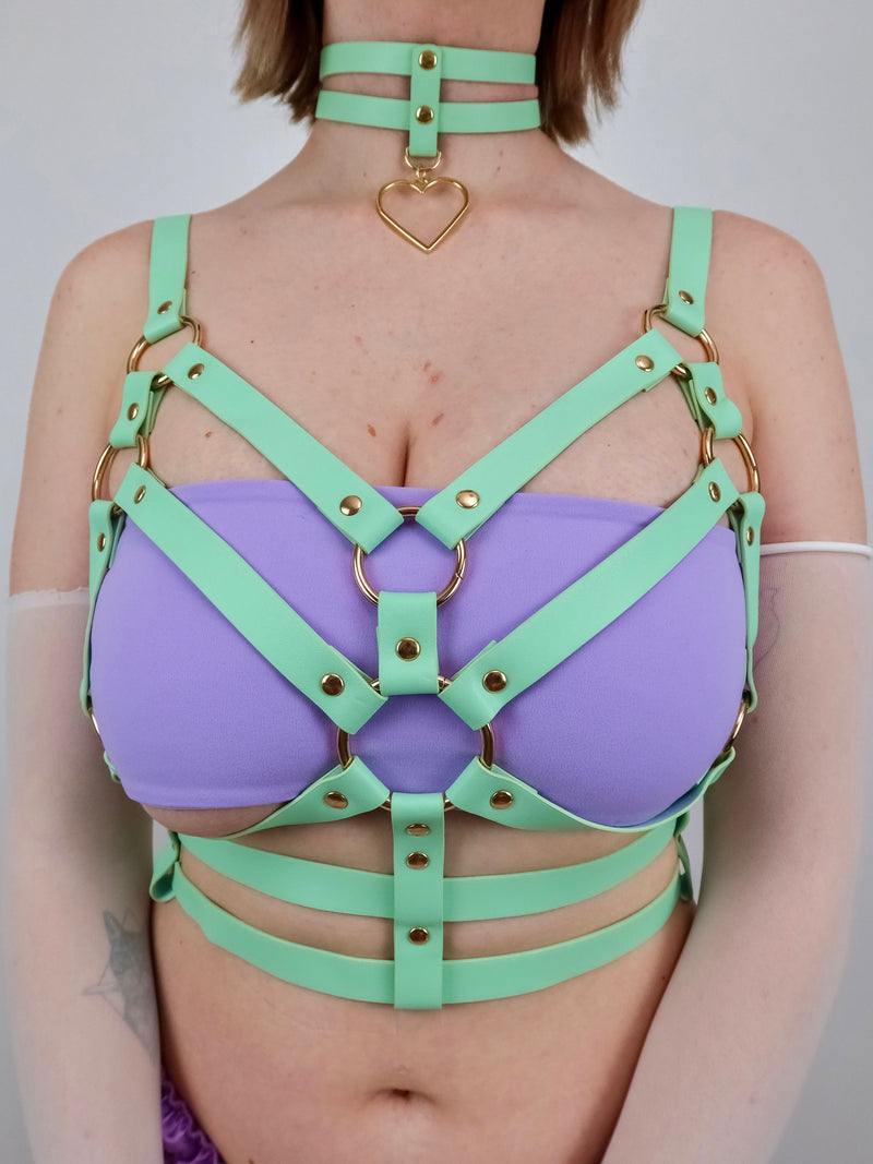 DAISY HEART CHOKER - MINTY - Lolli Wraps