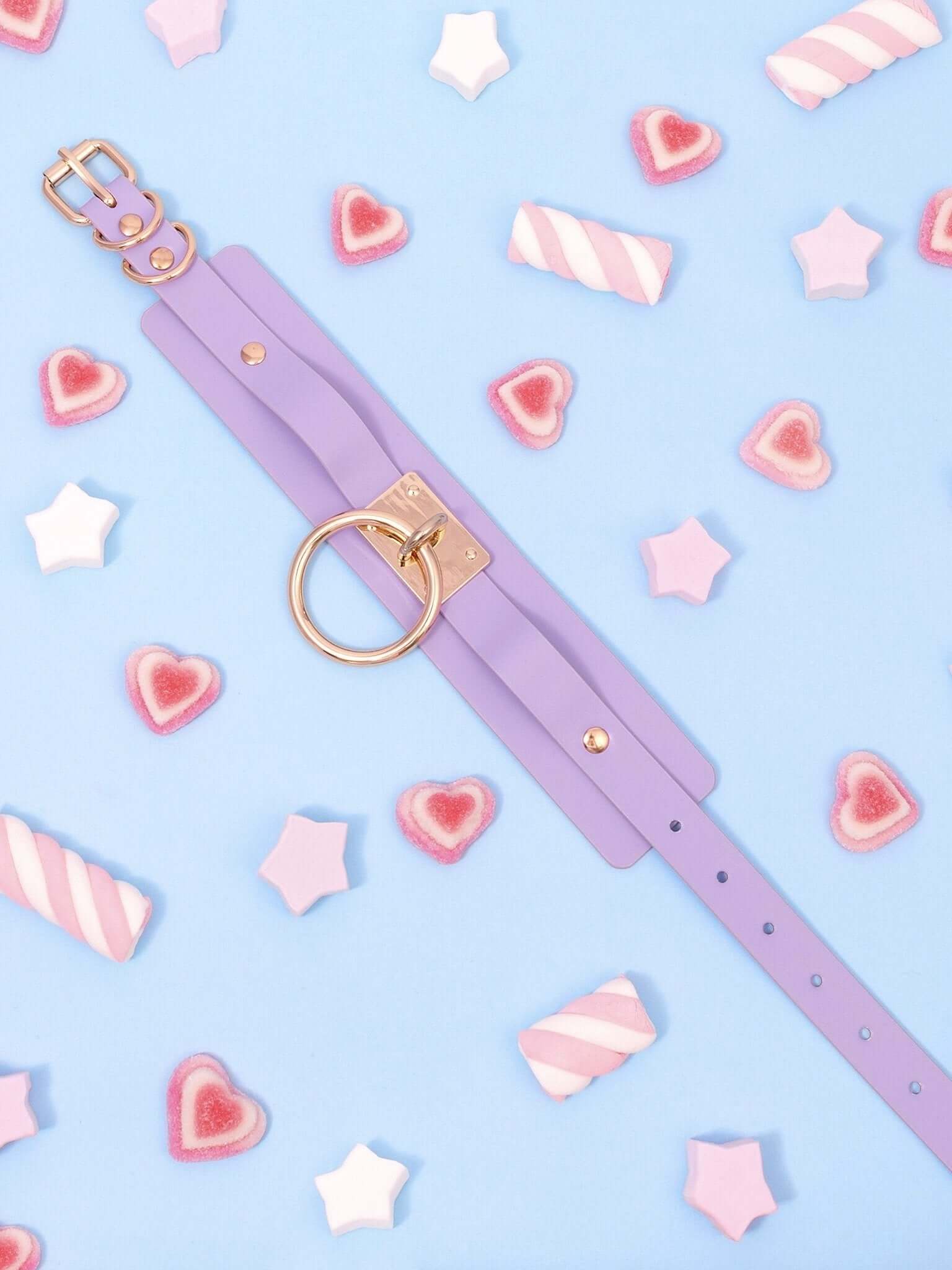 Iconic_lilac_Vegan Leather_Nyah O-Ring Choker_Lolli Wraps_Victoria Australia