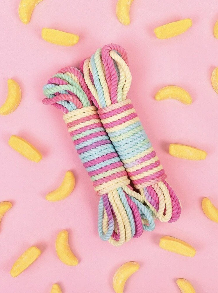 Shibari Rope_Bright rainbow_silk bamboo_Vegan_Festival_Lolli Wraps_Australia