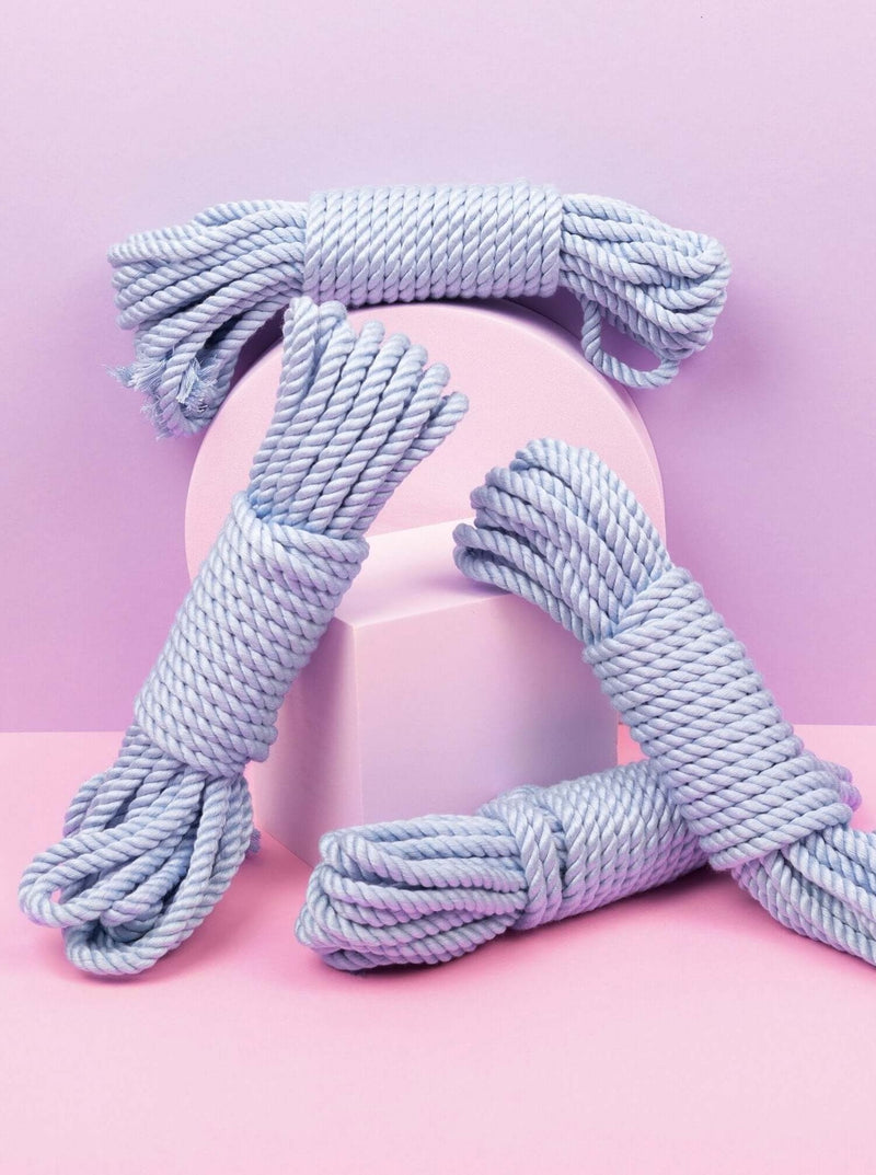 ICY BLUE SILK BAMBOO SHIBARI ROPE - Lolli Wraps