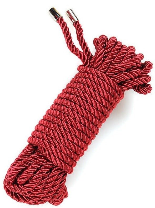 RED SILKY SATIN POLYESTER SHIBARI ROPE 32.8FT/10M - Lolli Wraps