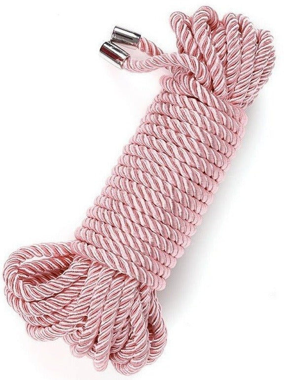 BABY PINK SILKY SATIN POLYESTER SHIBARI ROPE 32.8FT/10M - Lolli Wraps